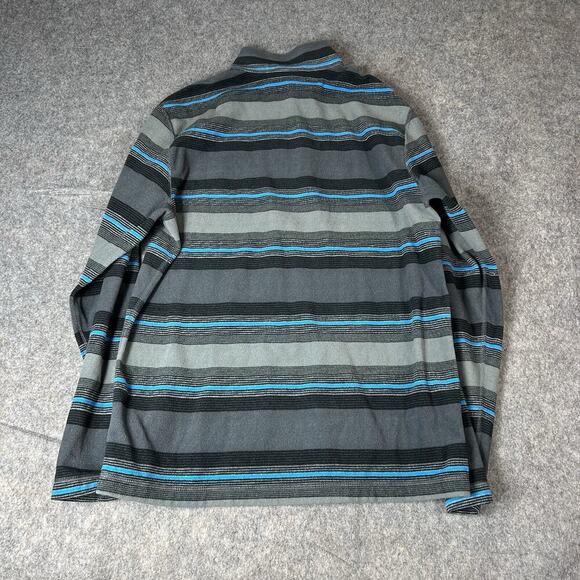 The North Face Sweatshirt Men’s M Gray Striped 1/4 Zip Pullover Fleece Outdoors - Picture 6 of 8
